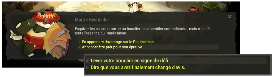 quête Sankwa Voie du bouclier