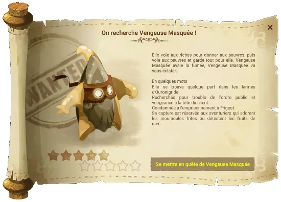 Avis de recherche Vengeuse Masquée
