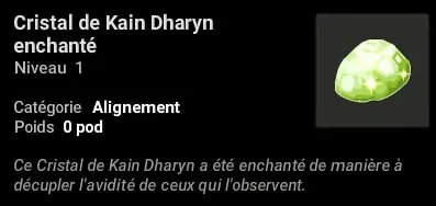 Cristal de Kain Dharyn enchanté