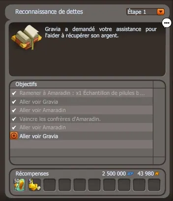 Reconnaissance de dettes dofus