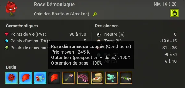 rose démoniaque coupée
