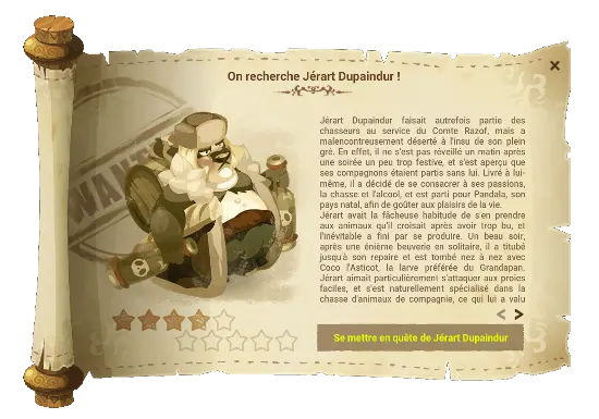 On recherche Jérart Dupaindur dofus