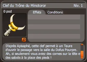clef du trône du minotoror