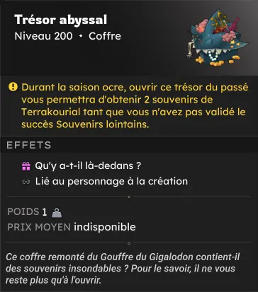 Saison Ocre dofus souvenir terrakourial