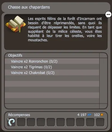 quête Chasse aux chapardams dofus