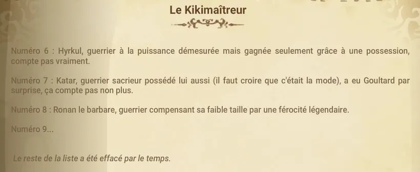 quête Au-delà de la gloire
