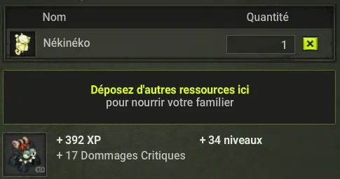 Nourrir un familier dofus