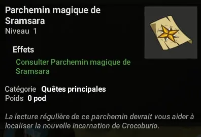 quête À la recherche de Crocoburio
