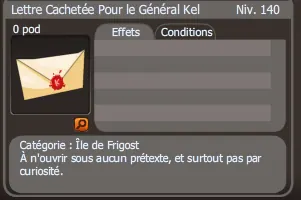 lettre cachetée pour le général kel