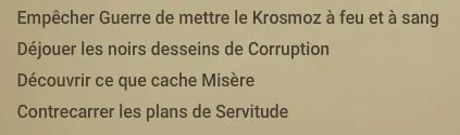 quête Les quatre volontés