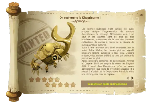 On recherche le Khepricorne dofus