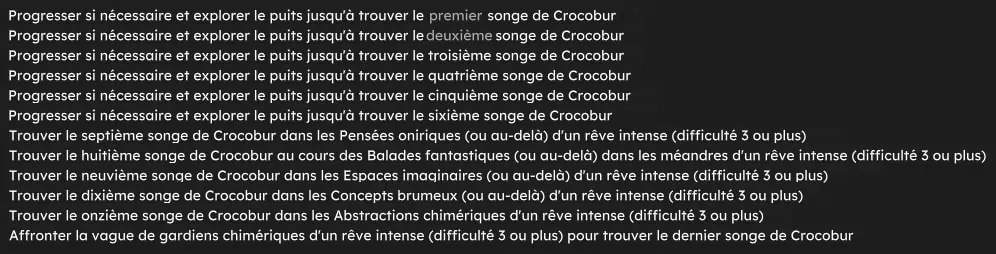 quête Jusqu'au bout du rêve