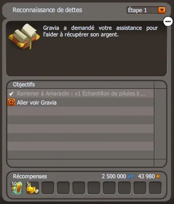 Reconnaissance de dettes dofus