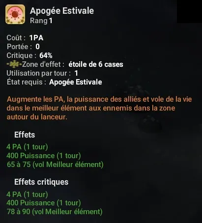 sort apogée estivale
