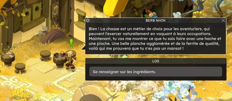 quête La hache et la pioche