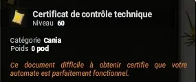 certificat de contrôle technique