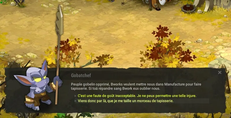 quête Les Gobelins de la Manufacture dofus
