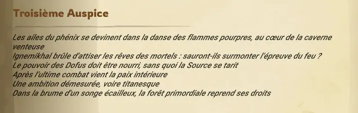 Les Auspices d'Aerafal dofus