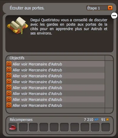 quete Écouter aux portes dofus