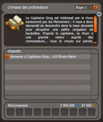 quete L'ivresse des profondeurs dofus