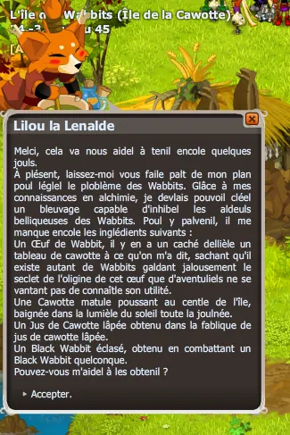 quête Sauvegarder l'espèce