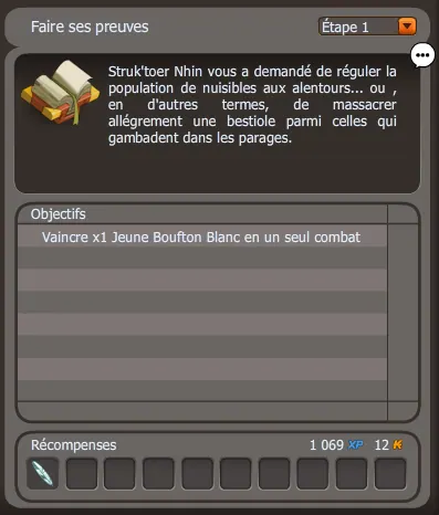 quête Premières armes