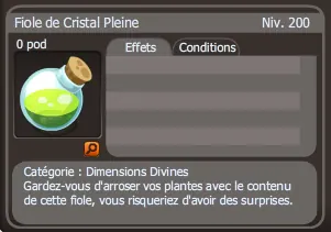 fiole de cristal pleine
