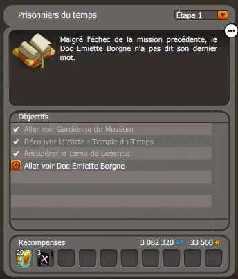 quete Prisonniers du temps