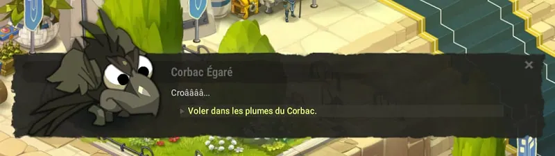 quête À vol d'oiseau corbac égaré