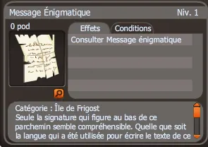 message énigmatique dofus