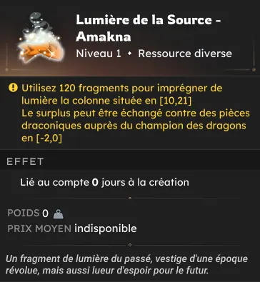 Saison Ivoire dofus lumière de la source amakna