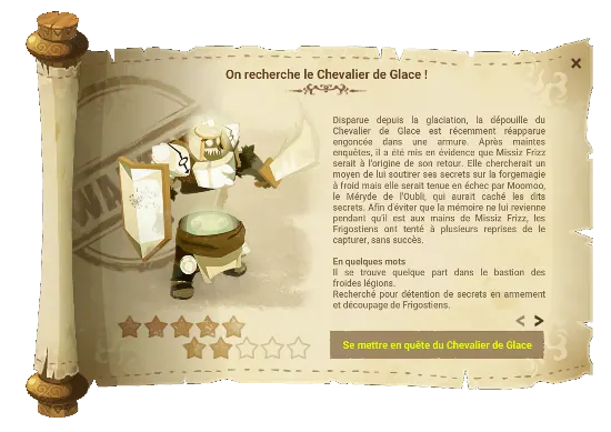 Avis de recherche Chevalier de Glace