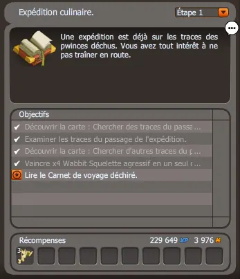 quête Expédition culinaire
