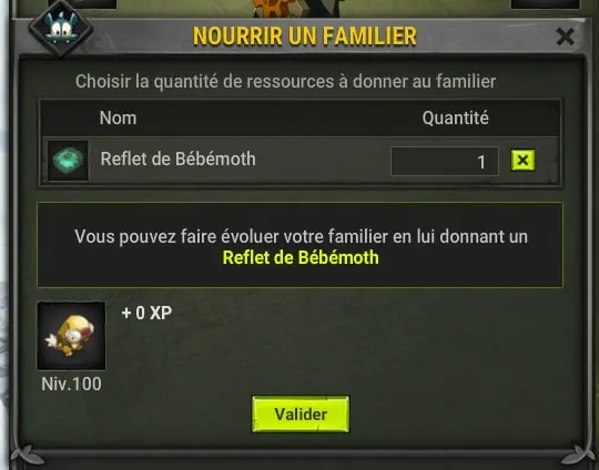 familiers légendaires bonus et fonctionnement