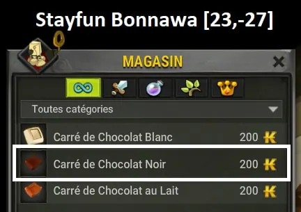 quête Jouer au chocolatier dofus