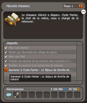 Quête les chasseurs dofus
