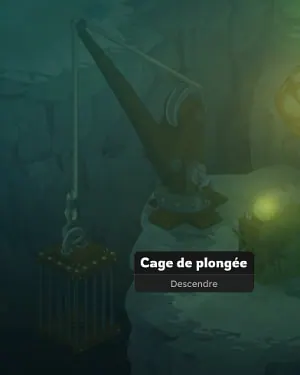Gouffre du Gigalodon fragment de clef de la cage à giga-requin