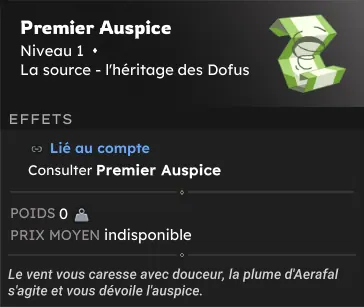 Les Auspices d'Aerafal dofus