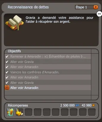 Reconnaissance de dettes dofus