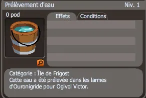 prélèvement d'eau dofus