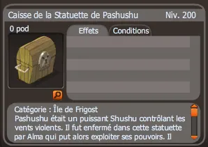 caisse de la statuette de pashushu