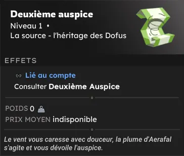 Les Auspices d'Aerafal dofus