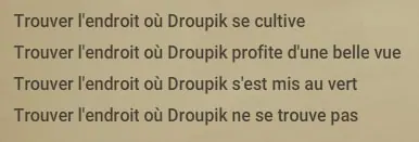 quête Sur la piste de Droupik