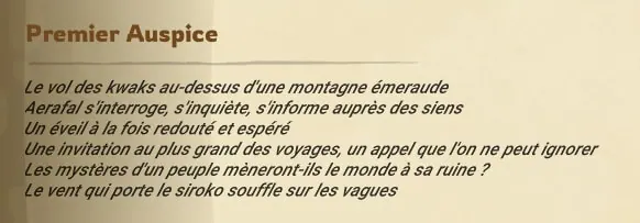 Les Auspices d'Aerafal dofus