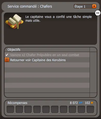 Service commandé : Chafers