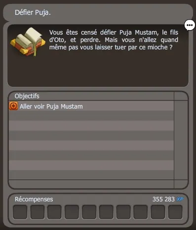 quete Le défi du maître guerrier dofus