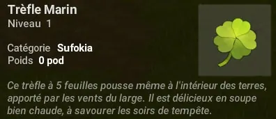 quête Cueillir c'est votre métier trèfle marin