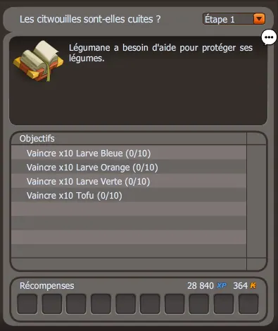 quete Les citwouilles sont-elles cuites dofus