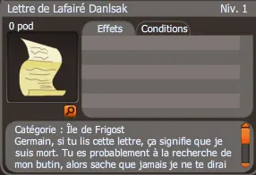 lettre de Lafairé Danlsak
