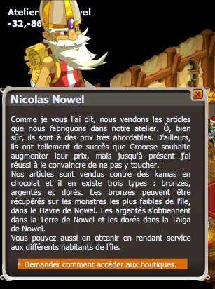 quête Les boutiques de Nowel dofus